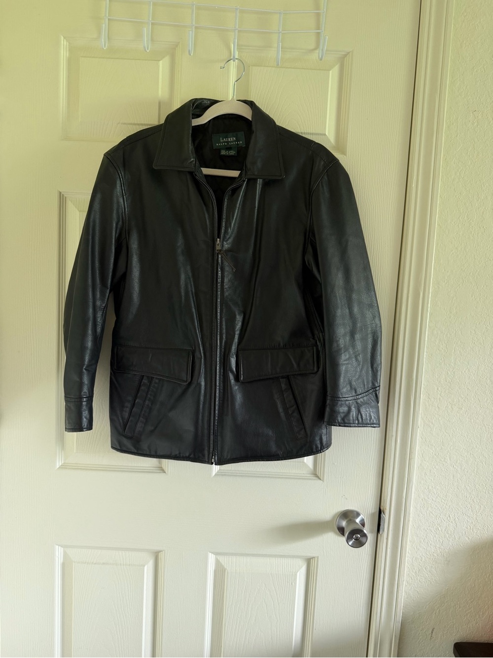 Vintage women Ralph Lauren Black Leather Zip Jacket